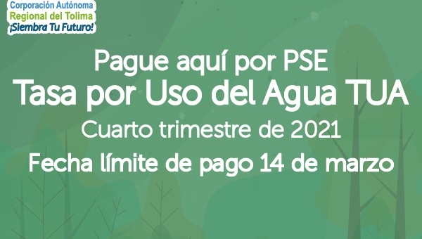 Hasta el 14 de marzo podrá pagar el cobro correspondiente por la  Tasa de Uso de Agua 