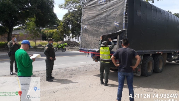 En Operativo de control y Vigilancia en eje vial de Venadillo, Cortolima y Policía Nacional incautaron madera ilegal